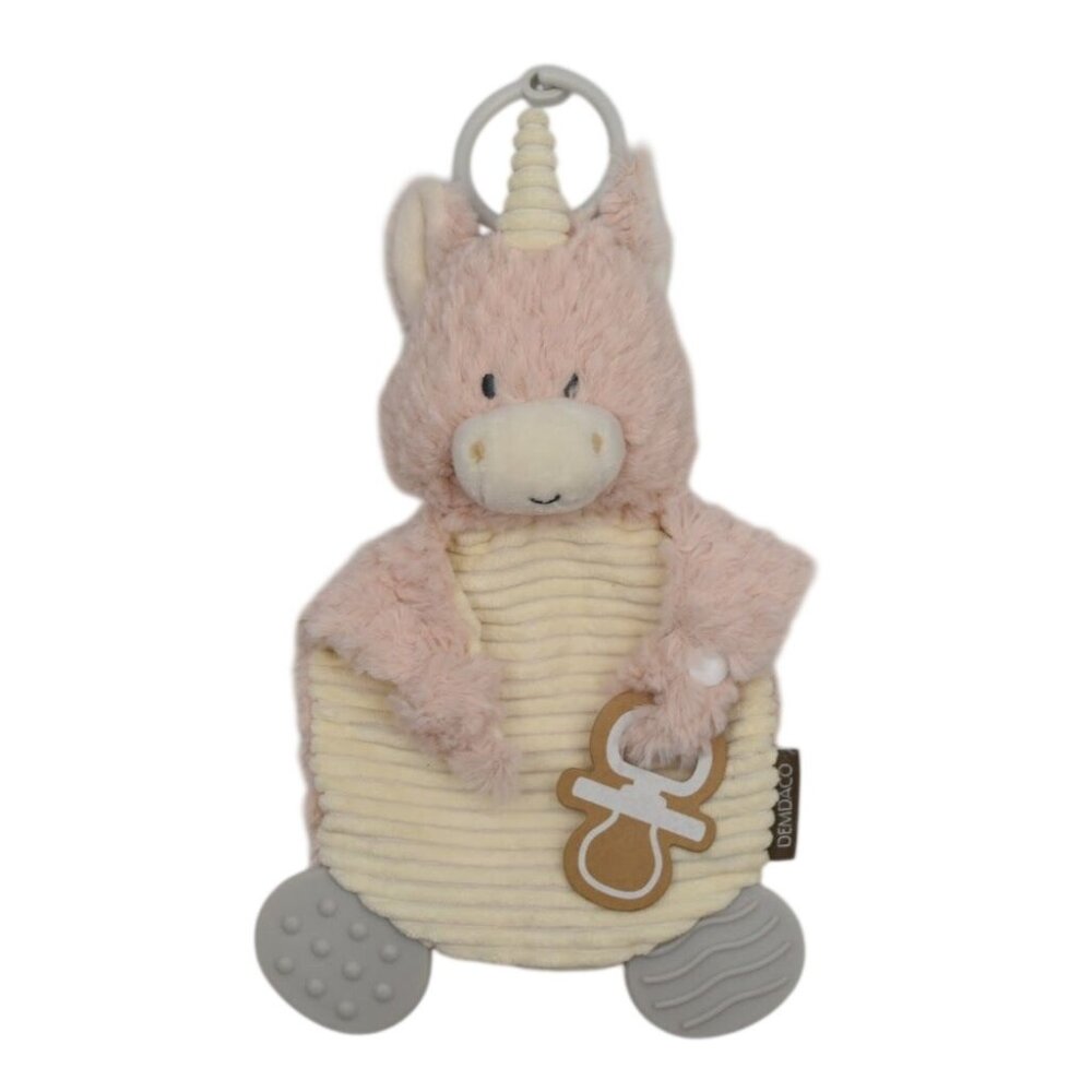 Demdaco Unicorn Teether Buddy Babies Textured Teething Feet Rattle Lovey Lovie